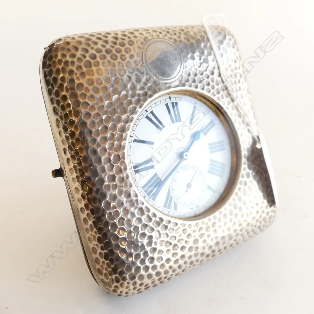 1920 SILVER FRAMED POCKET WATCH STAND + LGE 8 DAY WATCH nickle cased Image 1++