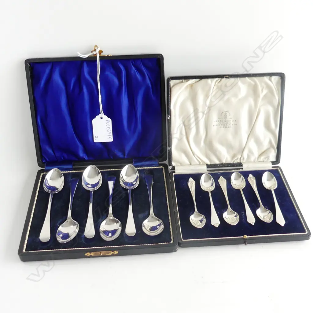2 SETS STG SILVER CASED TEASPOONS 107 GRAMS Image 1++