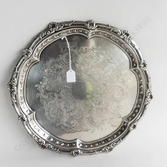 LG SILVER PLATE TRAY 410mm dia