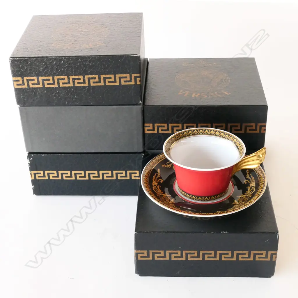 6 BOXED ROSENTHAL VERSACE ‘MEDUSA’ CUPS & SAUCERS Image 1++