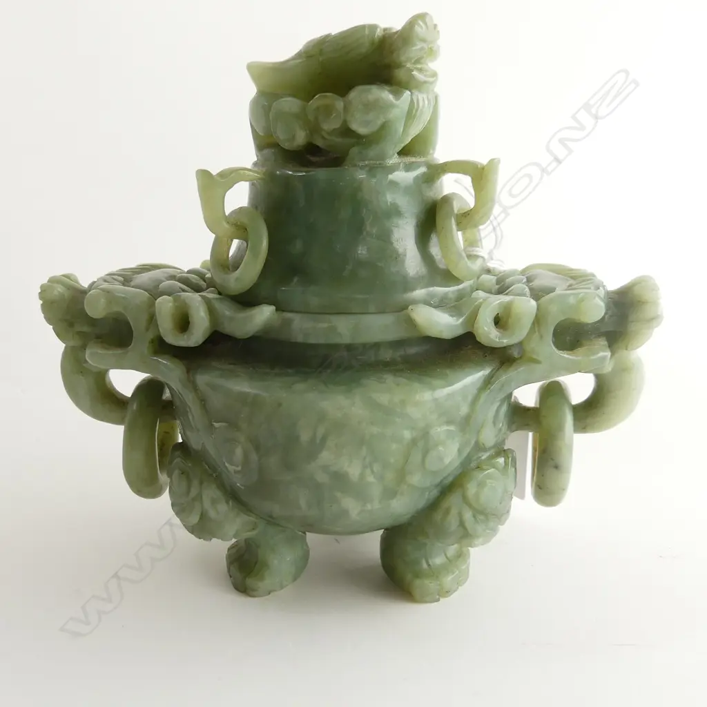 ORIENTAL CRYSTAPHASE SENSOR w. DRAGON HEADS & CAPTURED HANDLES H.150mm Image 1++