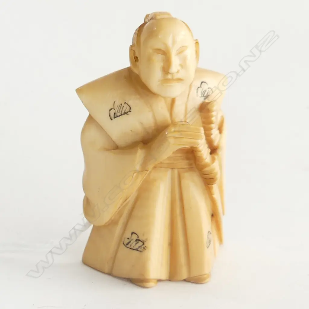 IVORY NETSUKE  SAMURI H50MM Image 1++