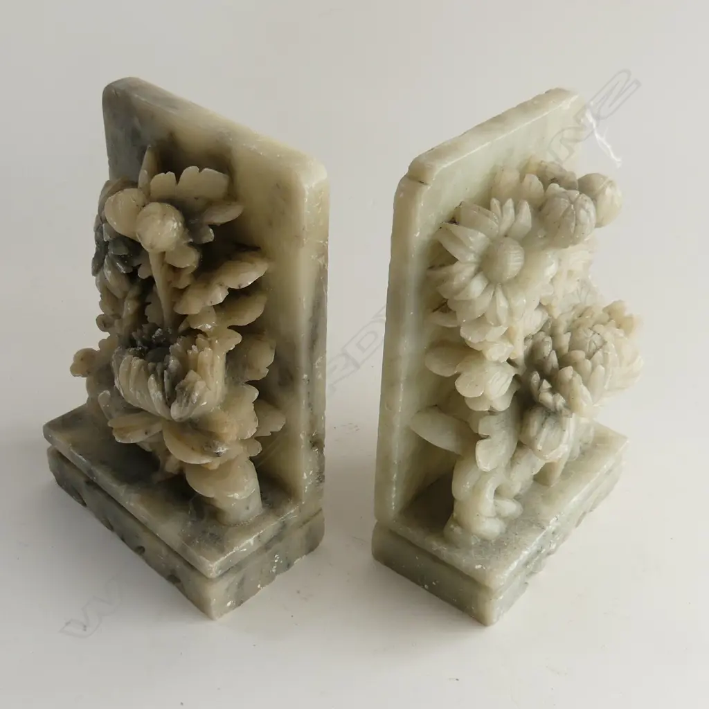 PR CARVED ALABASTER BOOKENDS H.180mm Image 1++