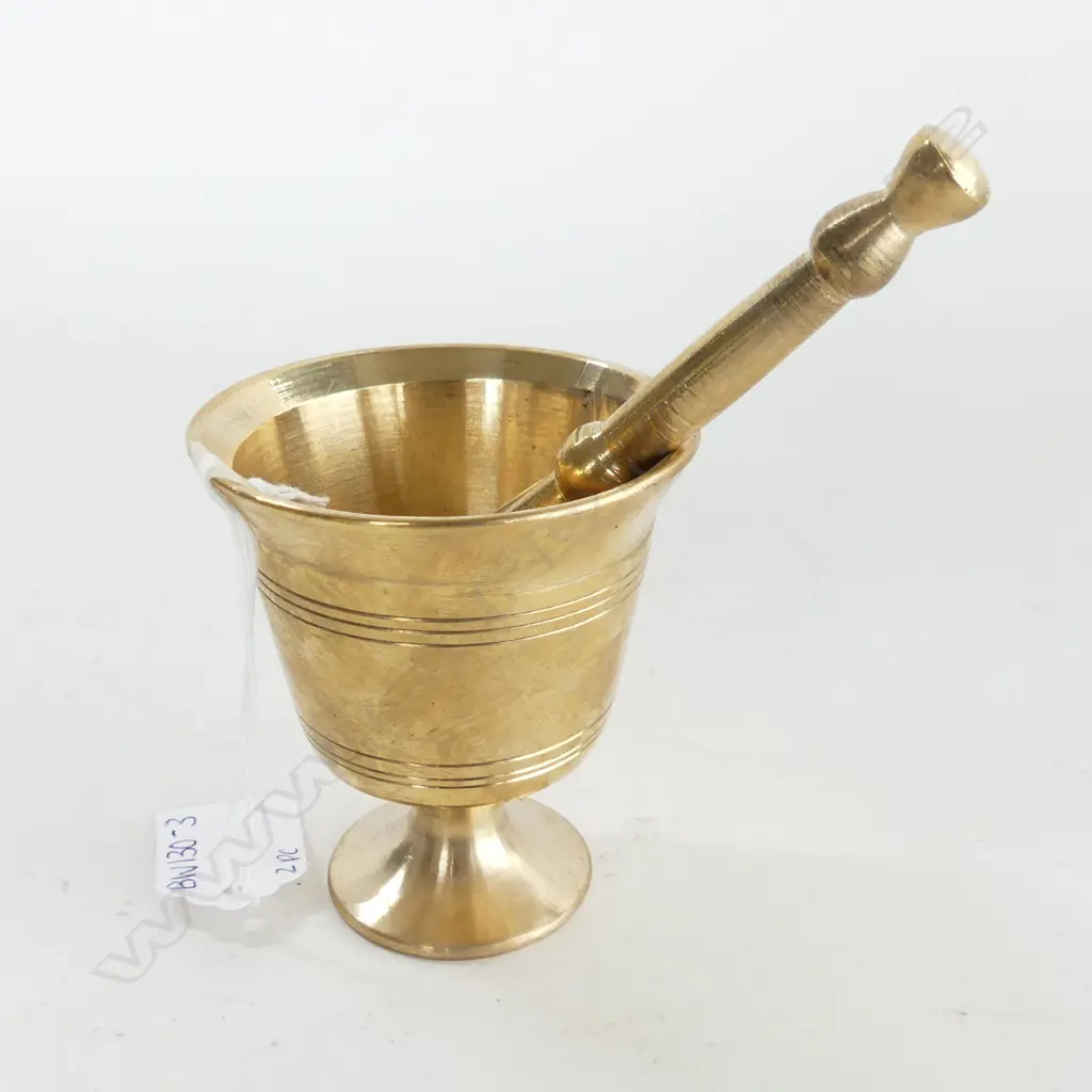 BRASS MIDDLE EASTERN MORTAR & PESTLE H. 82MM Image 1++