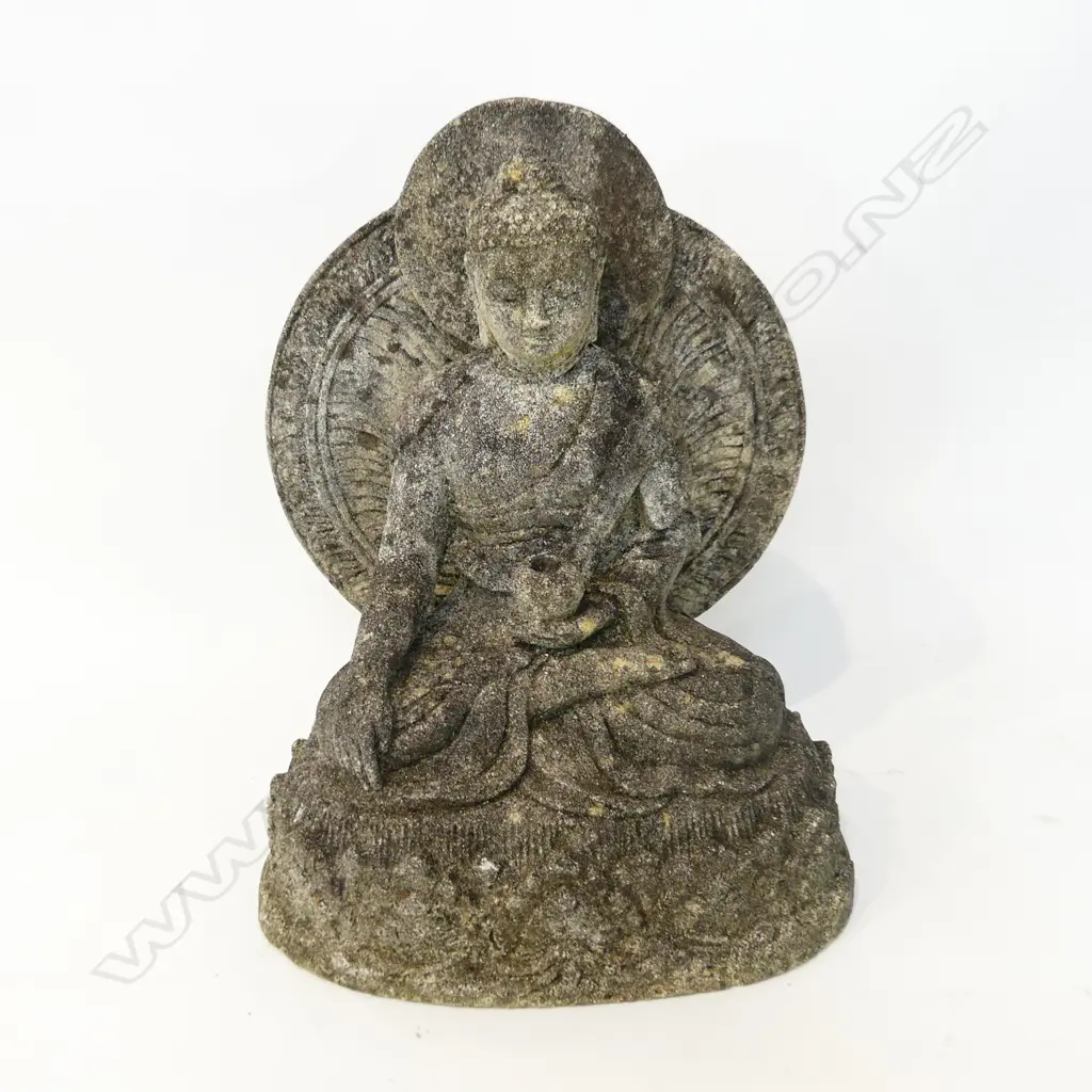 CONCRETE BUDDHA GARDEN ORNAMENT H. 250MM Image 1++