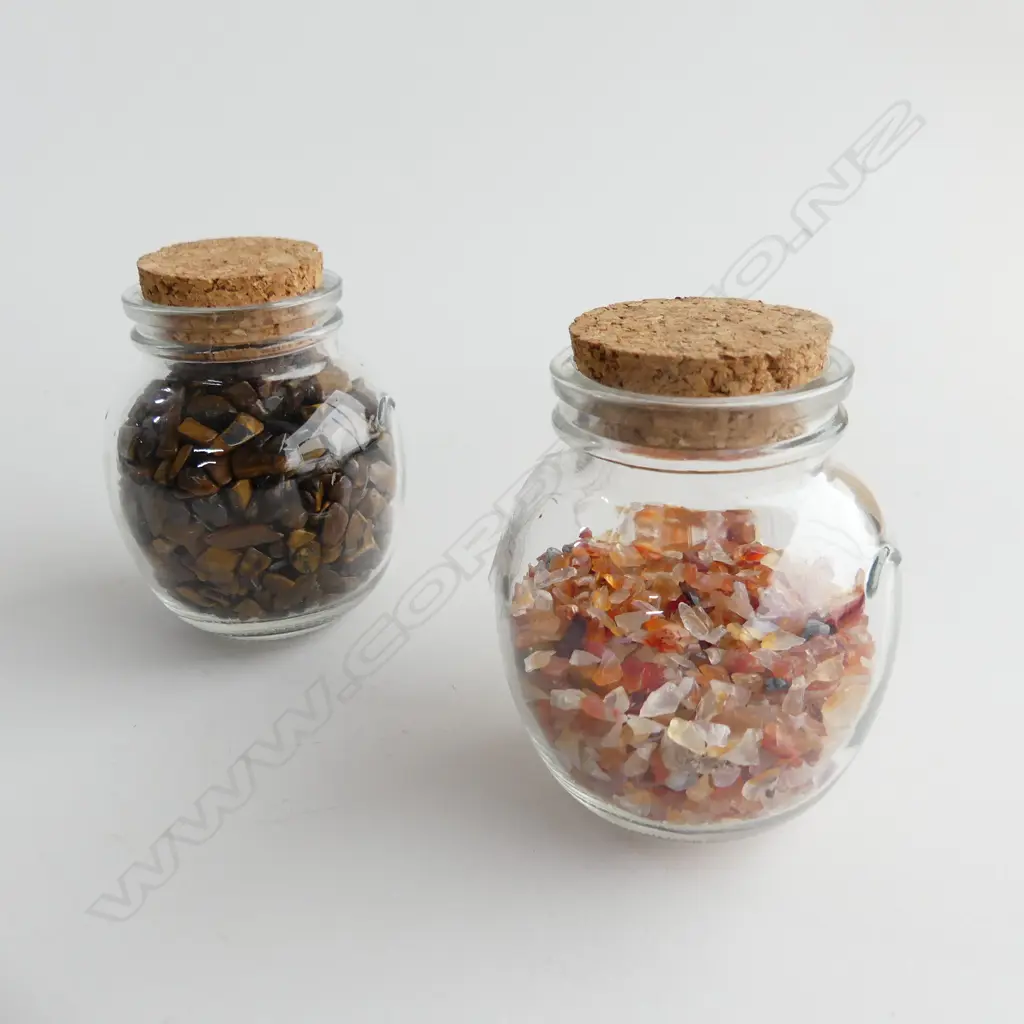 Two jars of semi precious stone chips Image 1++