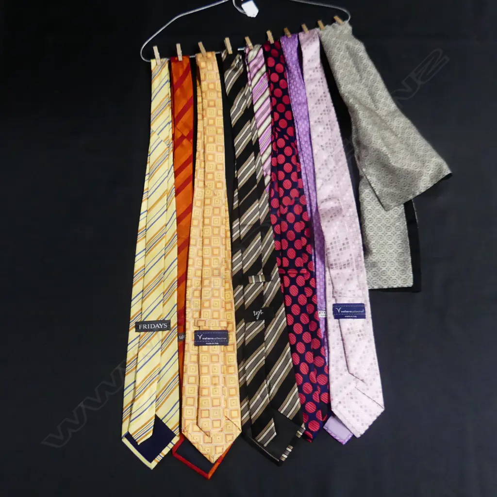 9 DESIGNER SILK TIES; ITALIAN, WORKING STYLE ETC + 3 PCE NZ REGIMENT MILITARY UNIFORM Image 1++