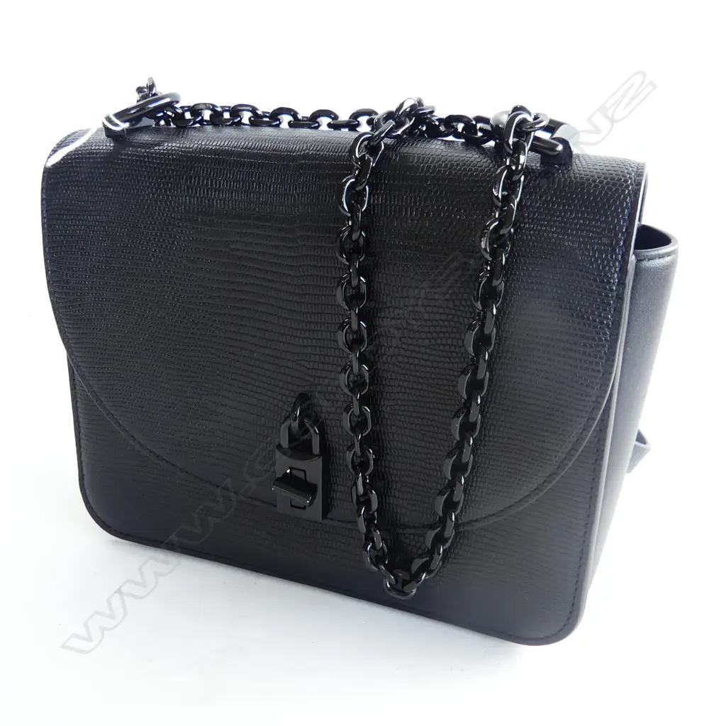 REBECCA MINKOFF 'LOVE TOO' BLACK LEATHER CROSS BODY BAG Image 1++