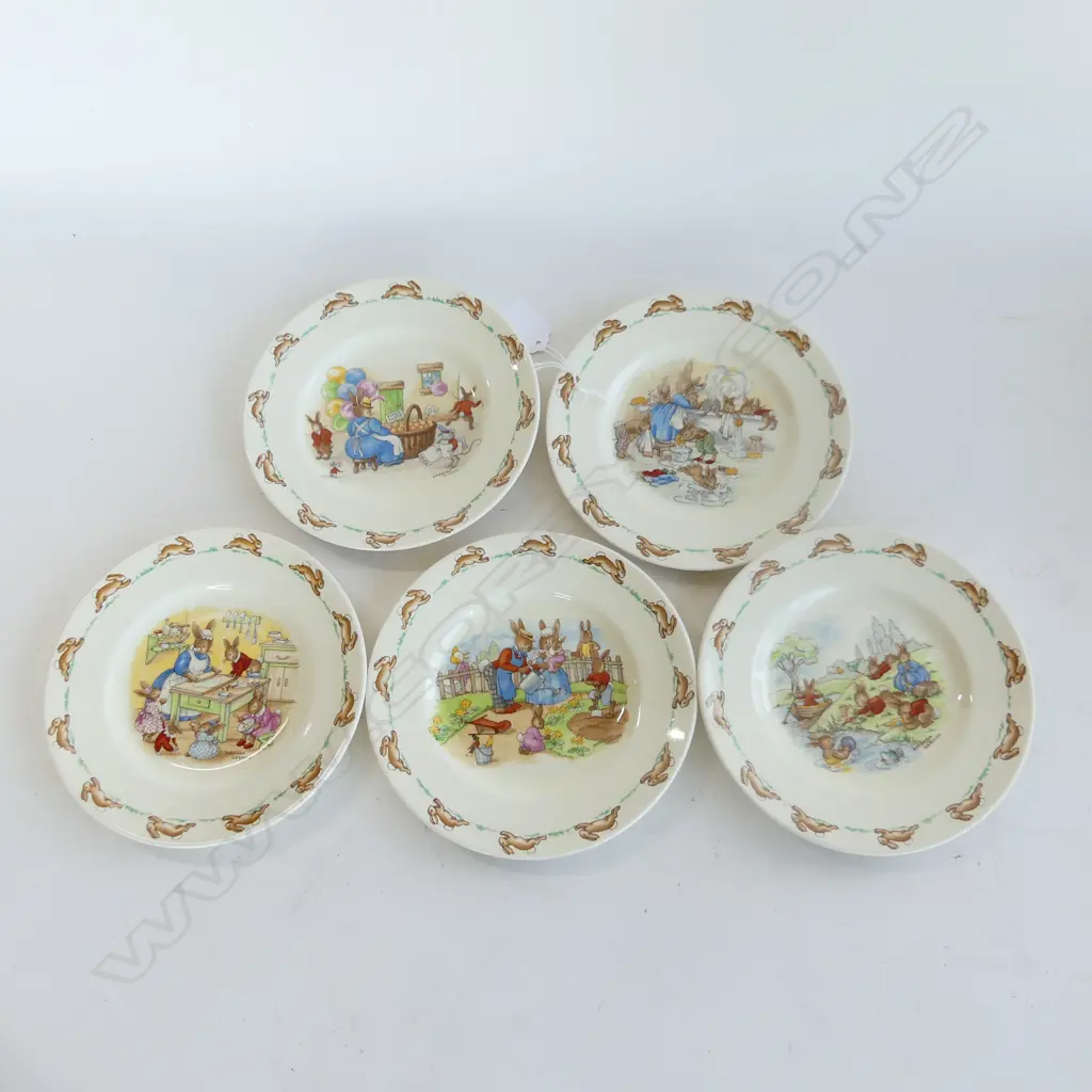5 ROYAL DOULTON BUNNIKINS PAT SIDEPLATES DIA165MM Image 1++