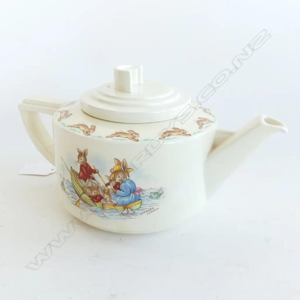 ROYAL DOULTON BUNNIKINS DECO SHAPED TEAPOT H120MM Image 1++
