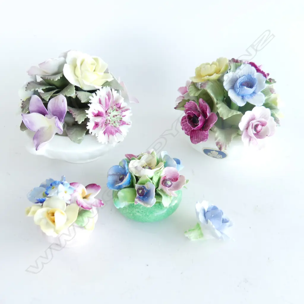 4 FLORAL ORNS AYNSLEY STAFFORTURE ETC LARGEST 100MM DIA Image 1++