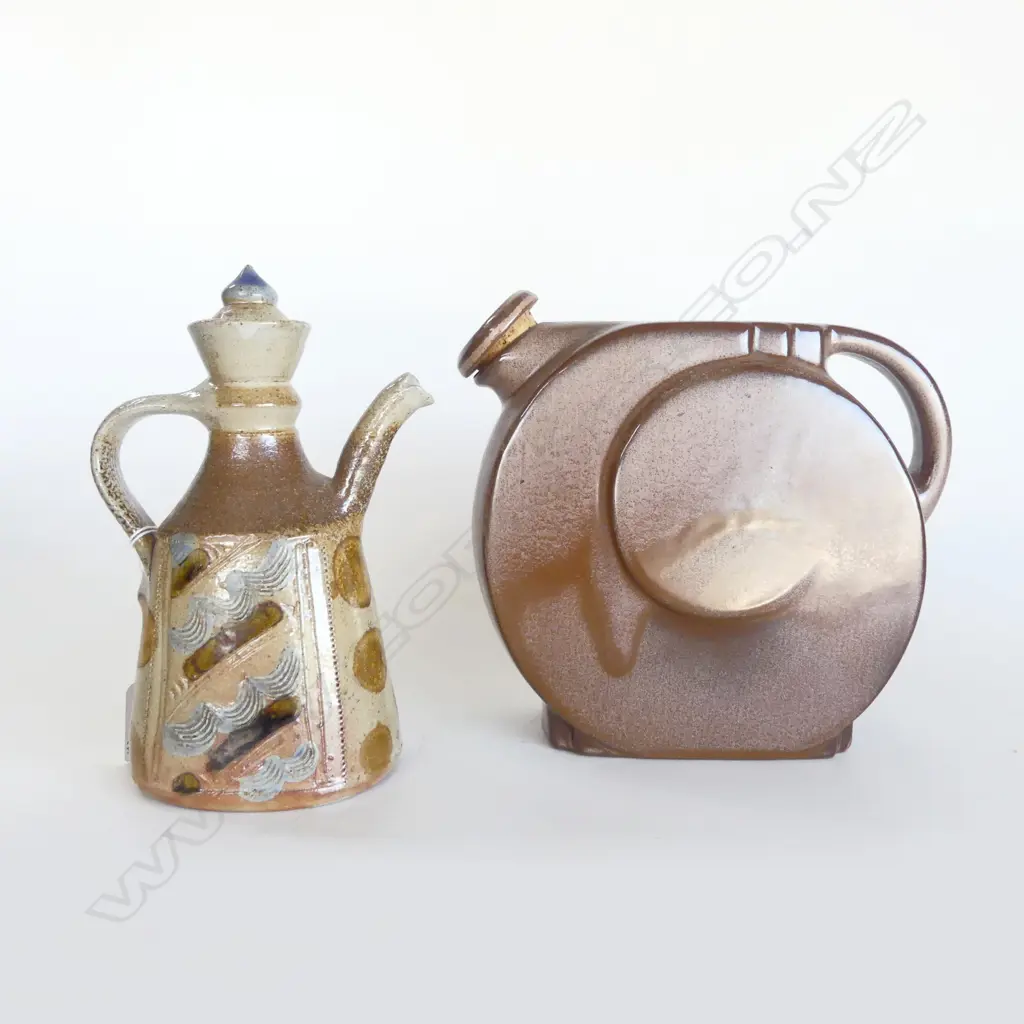 LIDDED STUDIO POTTERY POURING VESSEL H.180mm + FRENCH TEAPOT Image 1++