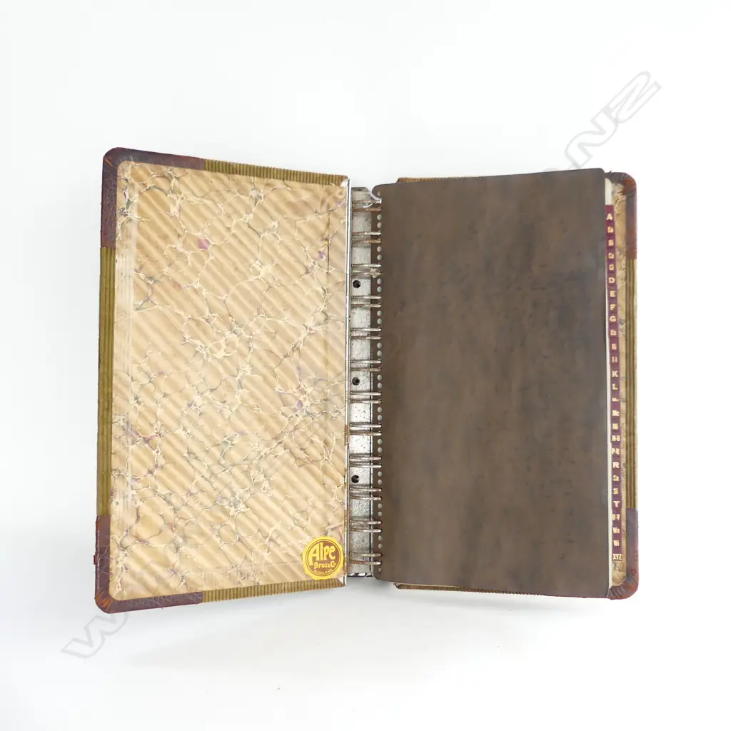 LGE ANTIQUE LEDGER BOOK BY ALPE BROS. AUCKLAND H.490mm Image 1++