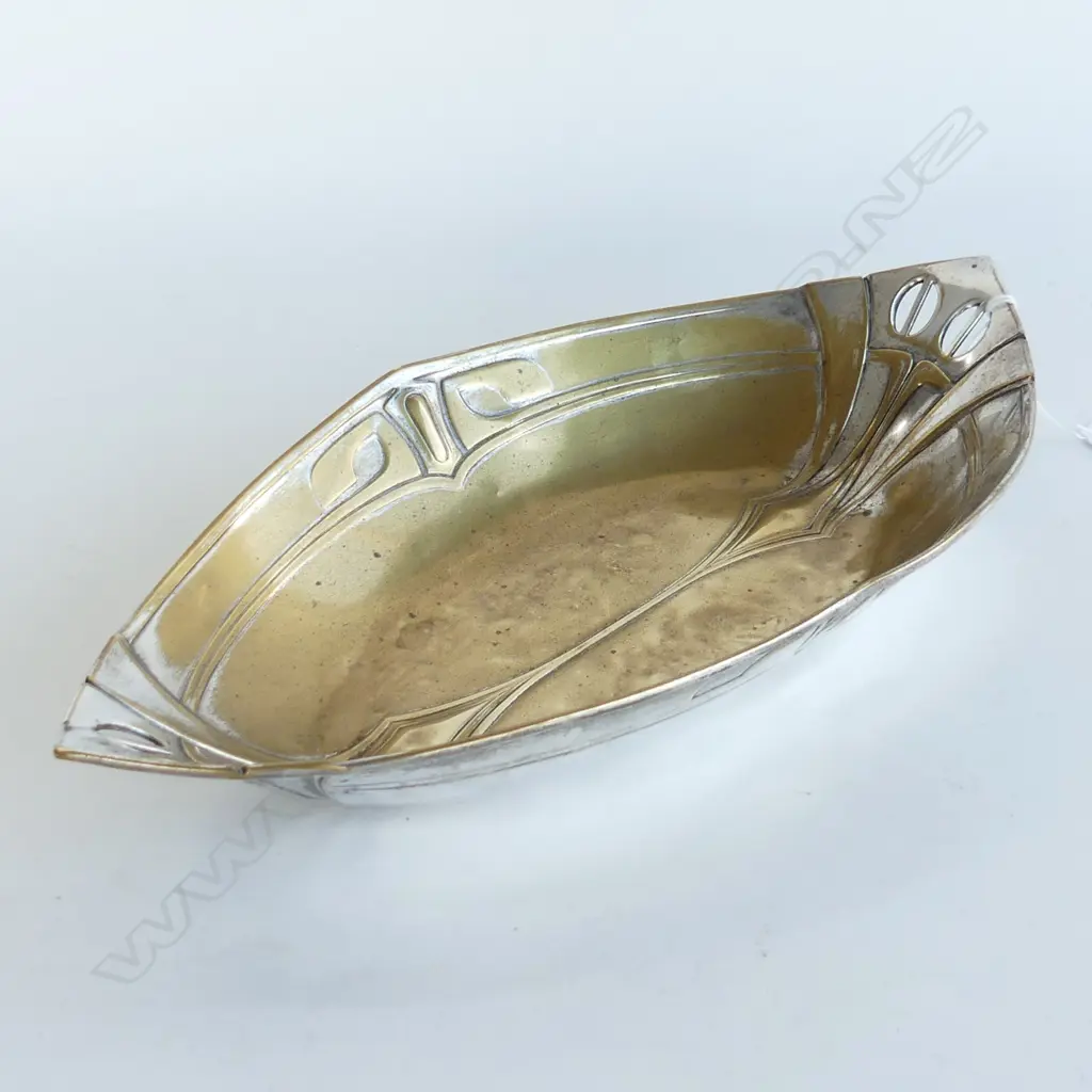 WMF ART NOUVEAU SILVER OVER BRASS DISH 340x180mm Image 1++