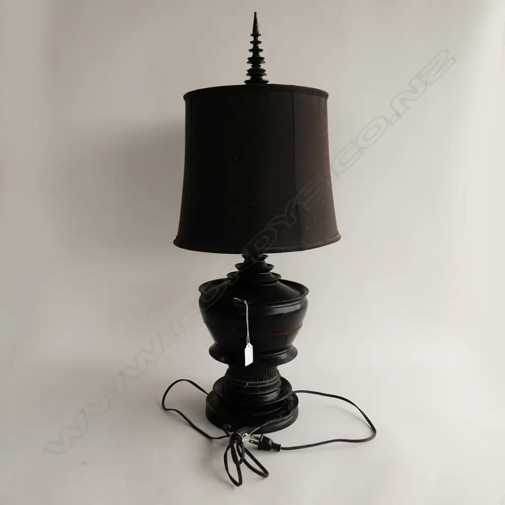 BLACK LACQUER ORIENTAL LAMP H.730mm Image 1++