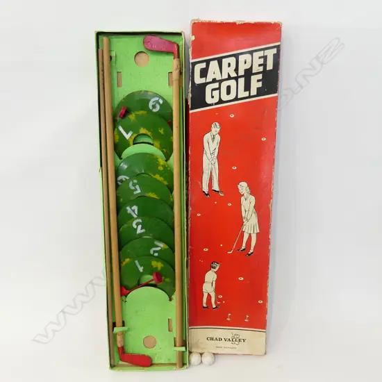 VINTAGE BOXED CARPET GOLF GAME, MADE IN ENGLAND'