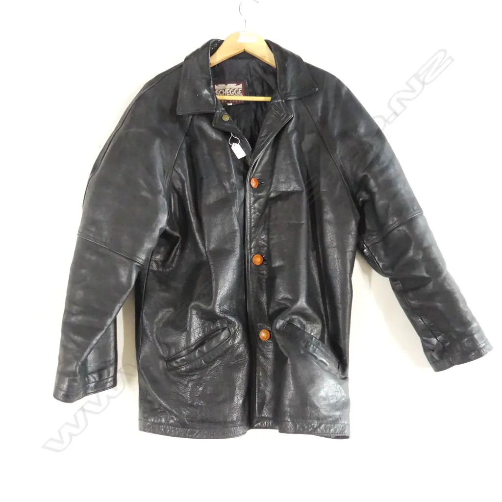 MENS BLACK LEATHER JACKET 'SCHEGGE'  Image 1++