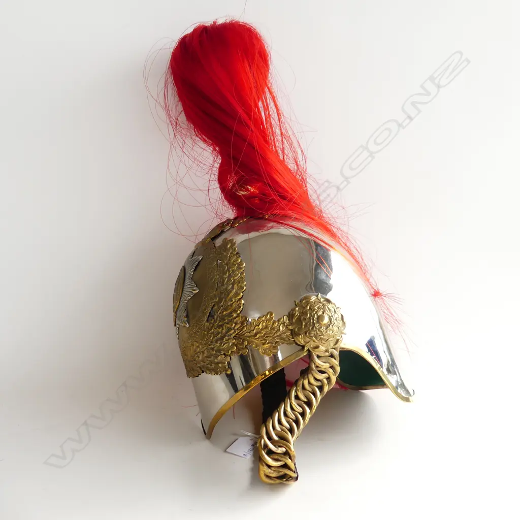 REPRODUCTION HORSE GUARDS HELMET w. RED PLUME H.450mm Image 1++