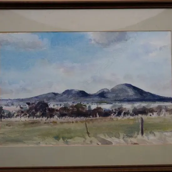 FINCH, Les (NZ 1940-), Country Landscape, Victoria, W/C, signed & dated 1983, 360mm x 560mm