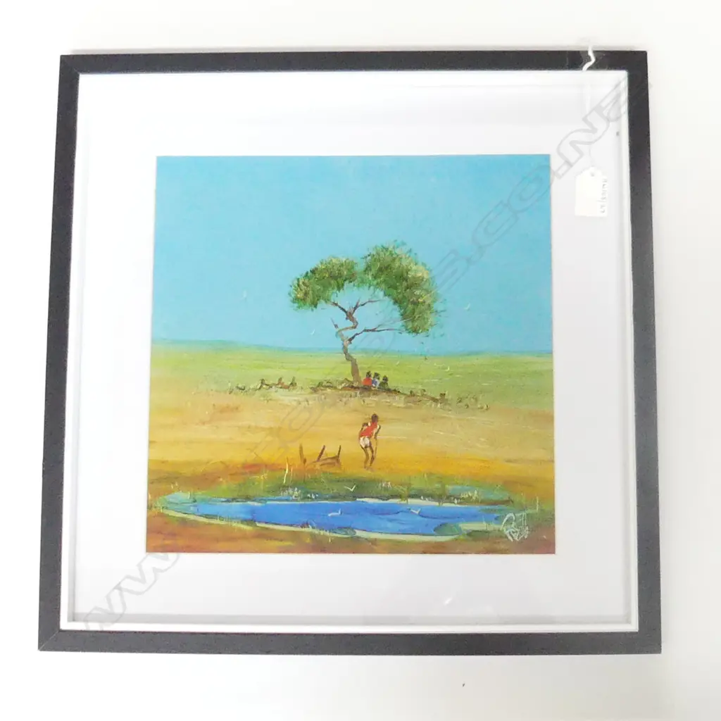 SIGNED AUSTRALIAN GUACHE OUTBACK BILLIBONG H440 L440MM Image 1++