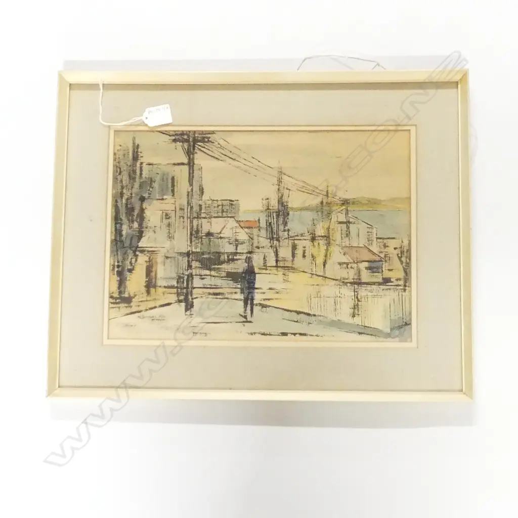 W. BUCKLEY ABSTRACT STREET SCENE 1961 260x370mm Image 1++
