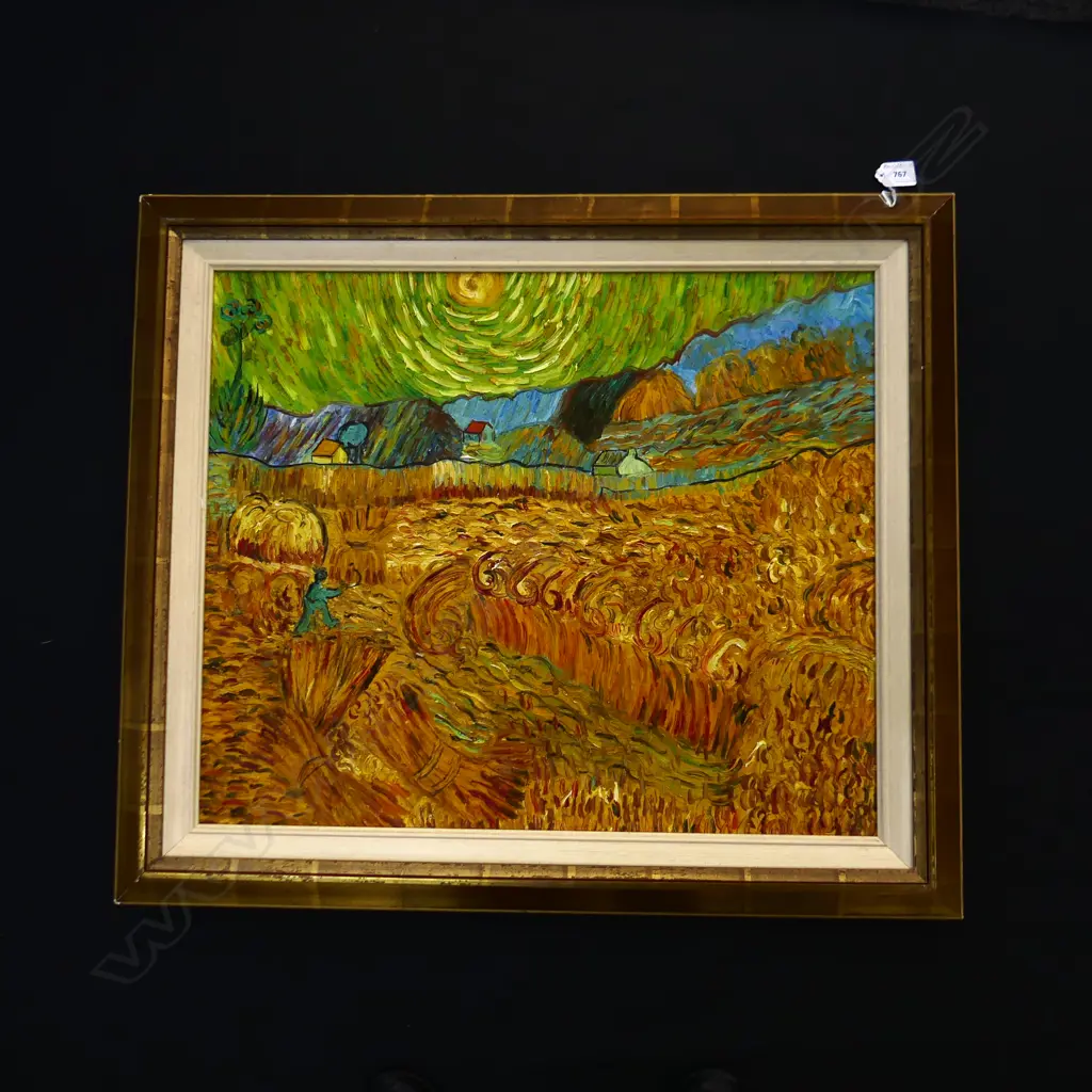 ABSTRACT FARM SCENE AFTER VAN GOGH, OIL ON CANVAS 590 X 490MM Image 1++
