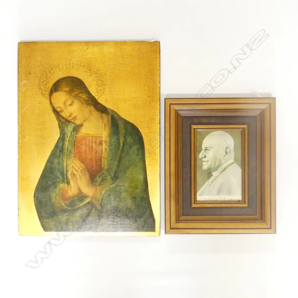 FRAMED PICTURE OF POPE  H260MM & ICON OF MARY H380MM Image 1++