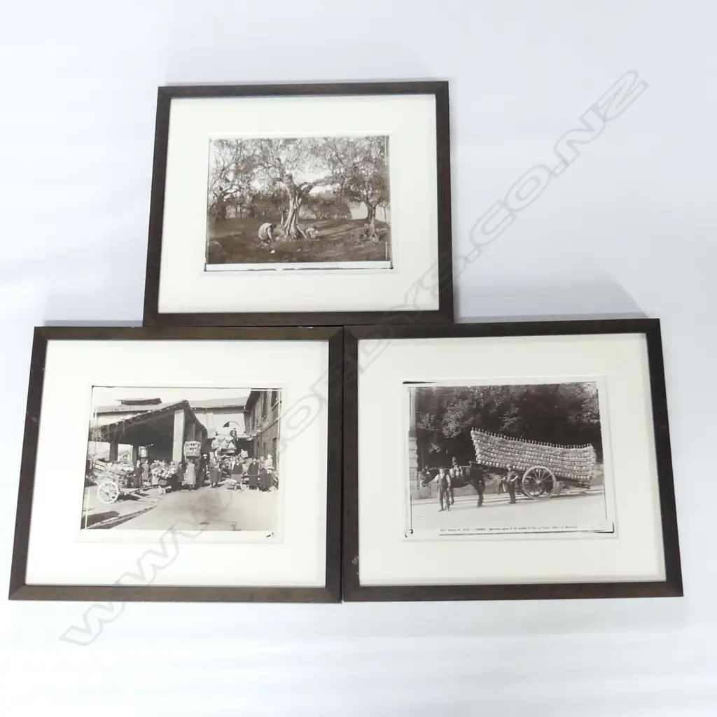 3 FRAMED OLD ITALIAN SCENE PHOTO PRINTS 260 X 200MM Image 1++