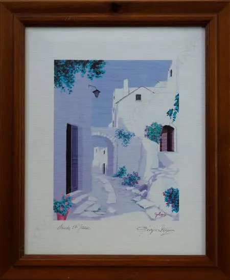 GIORGIO ZUPPINI (ITAL 1938-1990), VILLAGE STREET, PRINT, SIGNED IN PRINT, 360mm x 300mm Image 1++