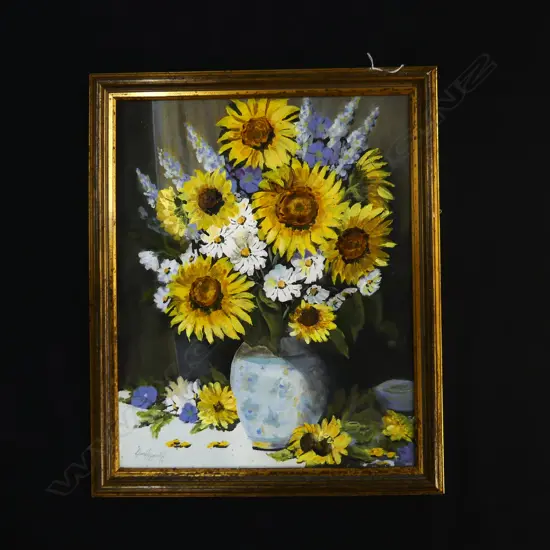 GLORIA HEPWORTH, STILL LIFE, OIL ON BOARD, SIGNED  390 X 490MM