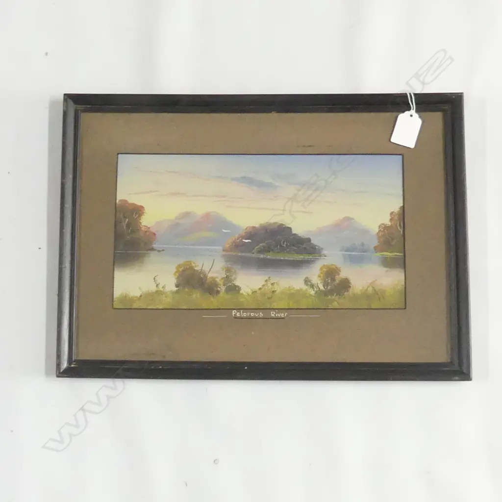 GARRATT, Henry Thomas (NZ 1875-1953), Pelorous River, Oil on card, signed, 150mm x 290mm Image 1++