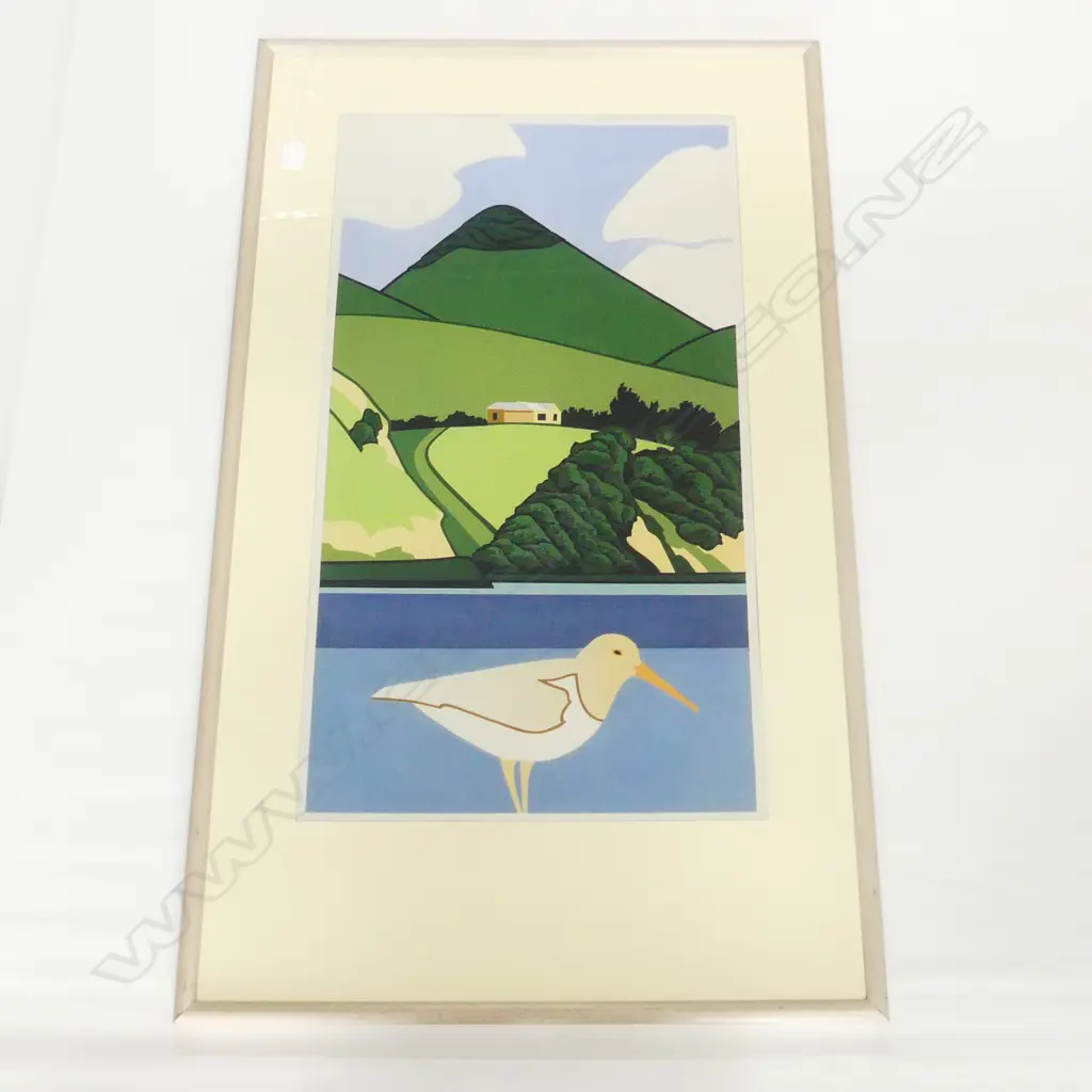 ROBYN WHITE 'WHITE OYSTER CATCHER' PRINT 740x420mm Image 1++