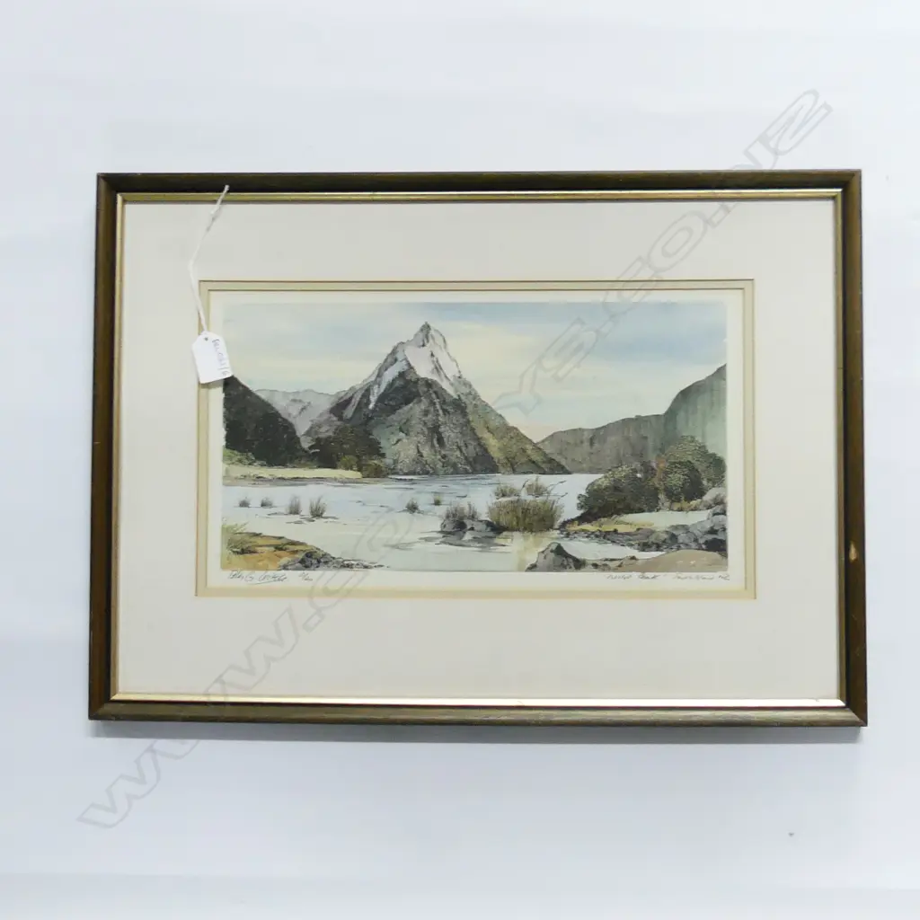 PETER G. LEITCH 'MITRE PEAK' SOUTH ISLAND NZ PRINT 31/40 215x390mm Image 1++