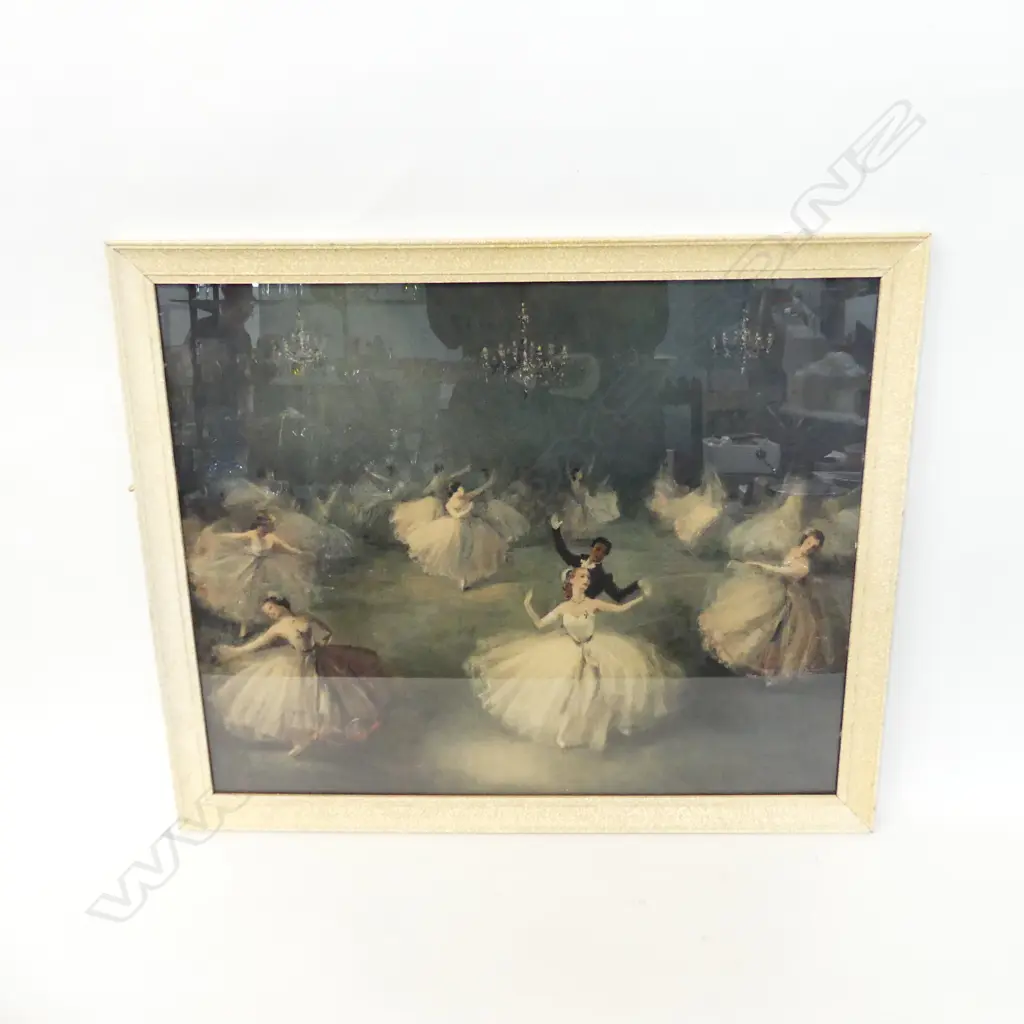 RETRO FRAMED CARLOTTA EDWARDS BALLET PRINT;  LA VALSE  540 X 445MM Image 1++