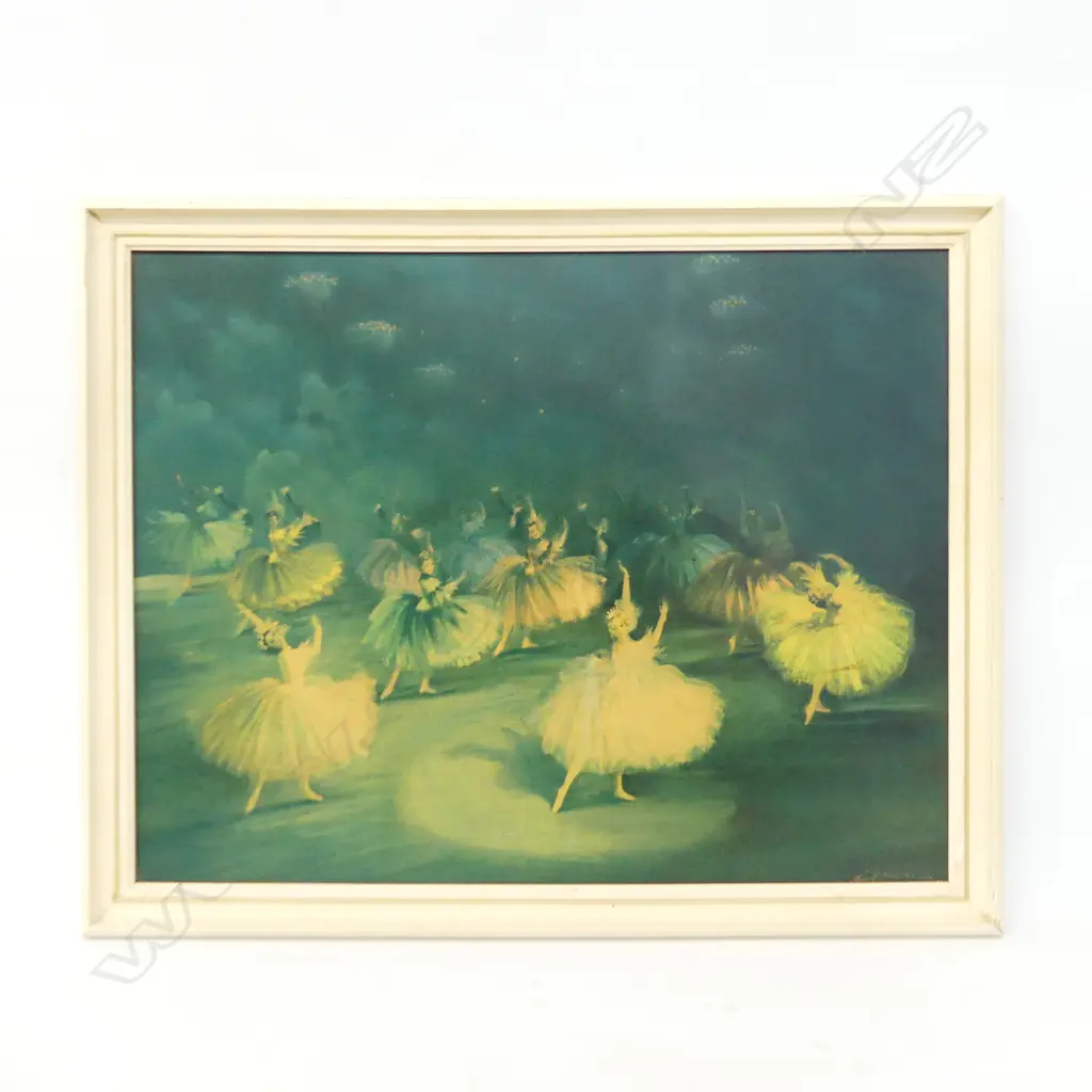 RETRO FRAMED CARLOTTA EDWARDS BALLET PRINT 'LA VALSE'   560 X 440MM Image 1++