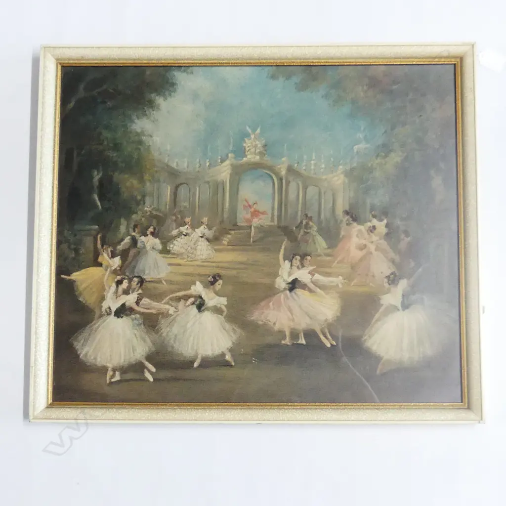 RETRO FRAMED CARLOTTA EDWARDS BALLET PRINT 'PRINTEMPS A VIENNE' 540 X 460MM Image 1++