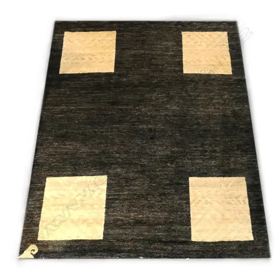 HUNDERTWASSER DESIGNED HAND-KNOTTED GABBEH RUG, 2350 X 1750mm