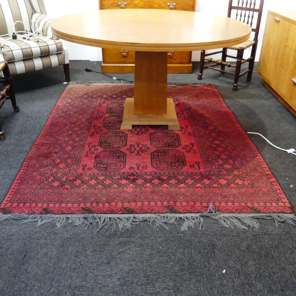 HAND KNOTTED ALL WOOL TURKISH RUG - CENTER w. 8 'ELEPHANT FOOT' MOTIFS 1900x1600mm Image 1++