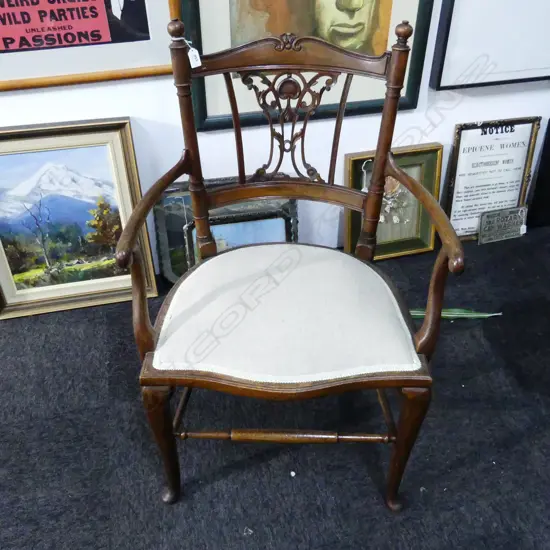 MAHOGANY CARVER CHAIR