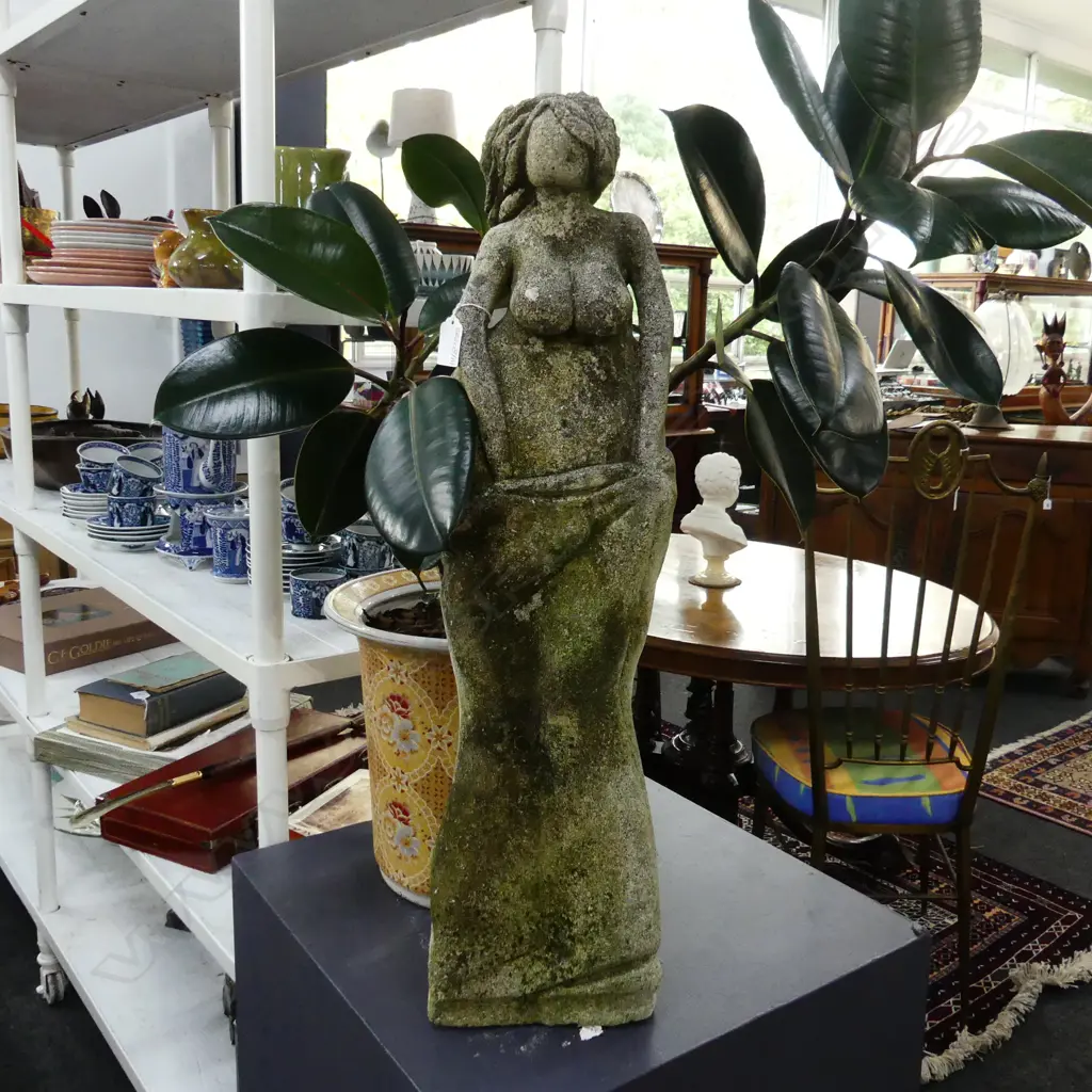 CONCRETE GARDEN STATUE OF A STYLIZED WOMAN H 740 MM Image 1++