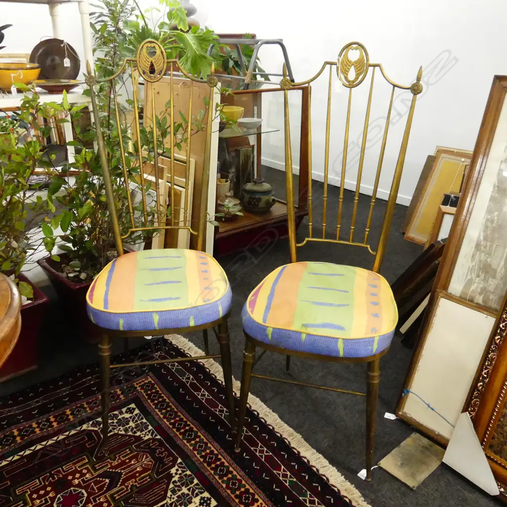 PR HIGH BACKED GOLD METAL CHAIRS H.1160mm Image 1++