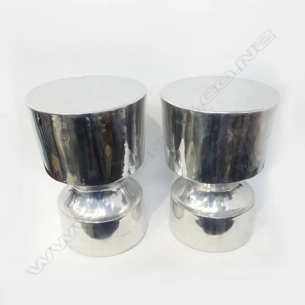 PR SILVER METAL LE FORGE 'KURT' DRUM TABLES / STOOLS H.550mm Image 1++