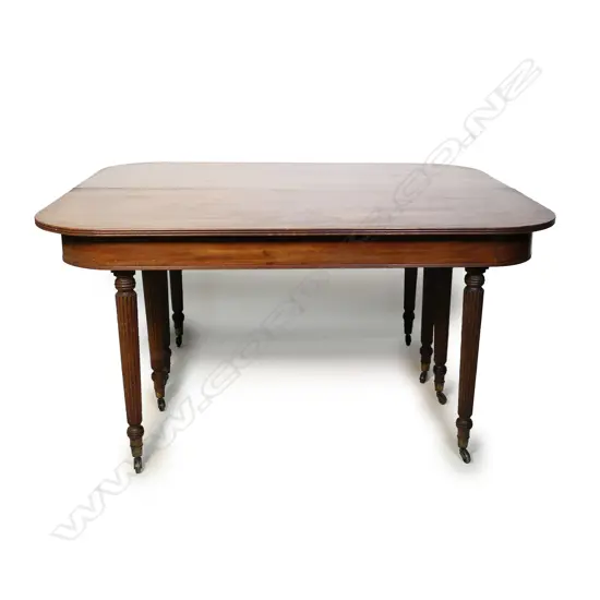 REGENCY MAHOGANY DINING TABLE w. 1 LEAF, 1440 x 1790 x 730mm