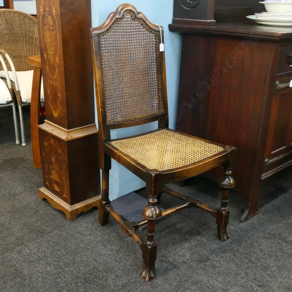 JACOBEAN STYLE CHAIR WOVEN CANE SEAT & BACK Image 1++