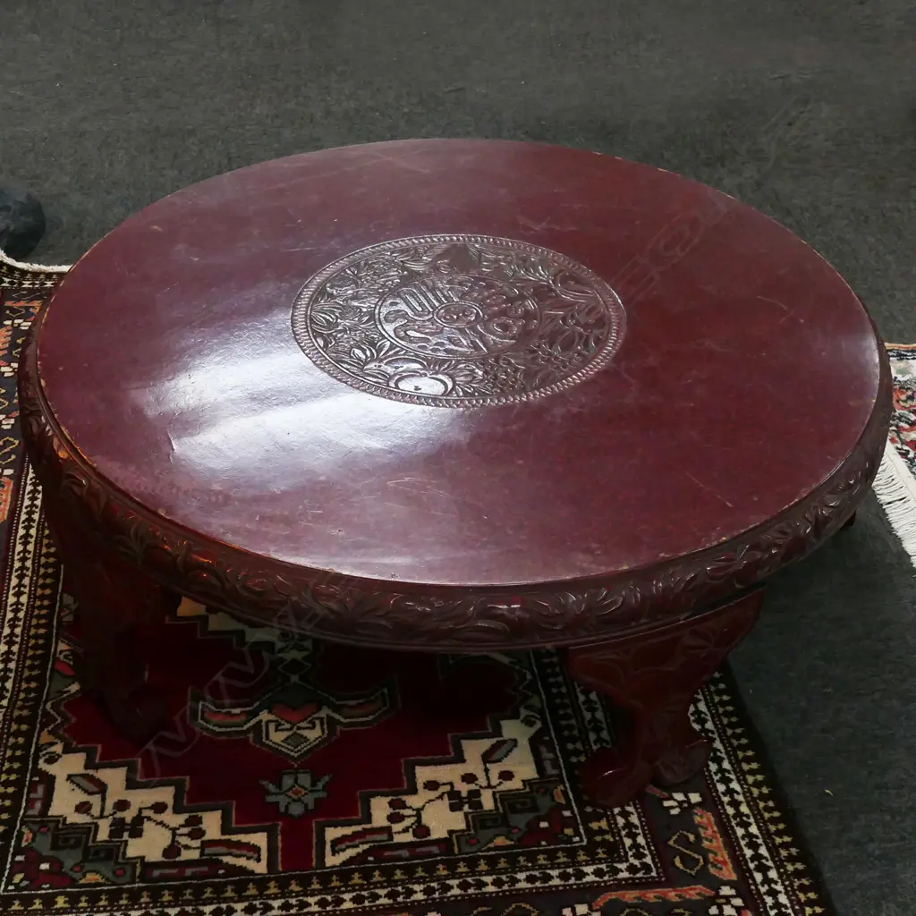 EXPORT INCISED GESSO TABLE 5 LEGS W.1060mm Image 1++