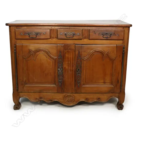 19thC FRENCH 3 DRAWER DRESSER OVER 2 CUPBOARDS