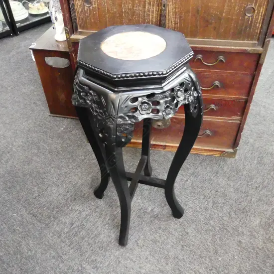 BLACK PAINTED ORIENTAL PLANT STAND H.765mm