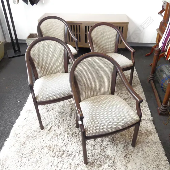 4 UPHOLSTERED BRIDGE CHAIRS