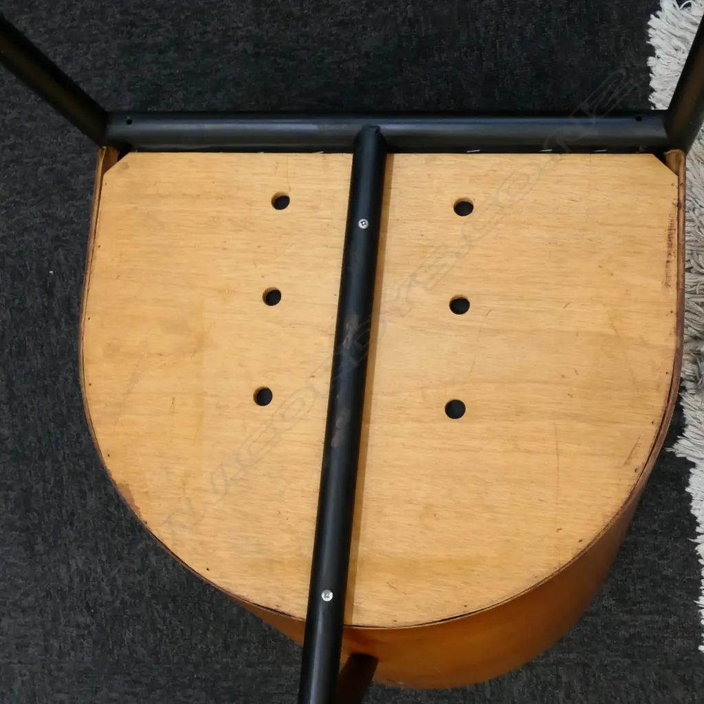 4 DESIGNER BENT PLY & BLACK LEATHER TUB CHAIRS Image 1++