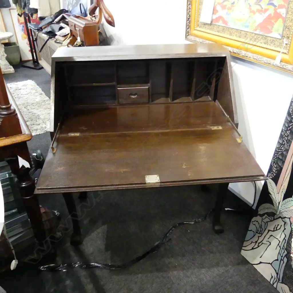 DROP FRONT DESK w. CHINESE CARVINGS 920x475x1065mm Image 1++
